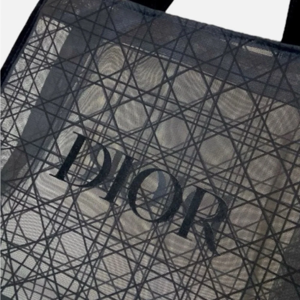 New Dior Beauty Mesh Cosmetic Makeup Tote Bag- Black - Picture 5 of 5